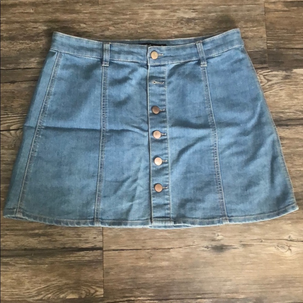 Button up jeans skirt